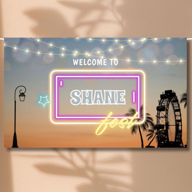 Banderoles Pastel Music Festival Concert Boho Anniversaire (Pastel Music Festival Concert Boho Birthday Banner)