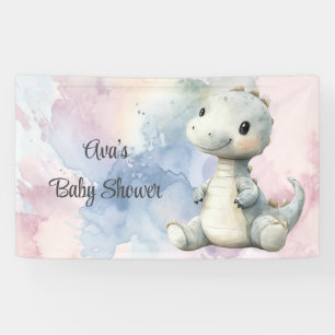 Banderoles Pastel Paint Splash Adorable Dinosaur Baby shower