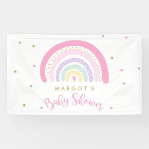 Banderoles Pastel Rainbow Baby shower Welcome