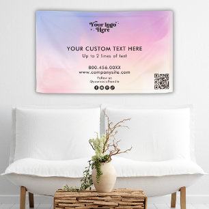 Banderoles Pastel Rainbow Gradient Logo Event Display Vinyl