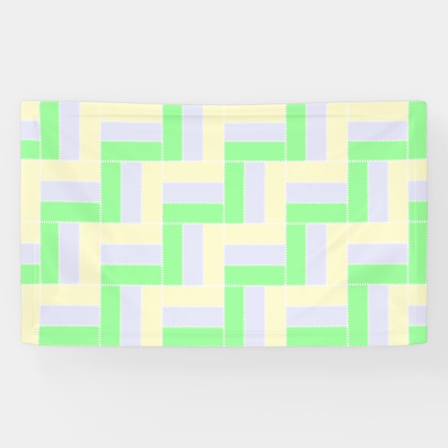 Banderoles Pastel Rectangles Lignes en pointillé blanc Motif (Horizontal)