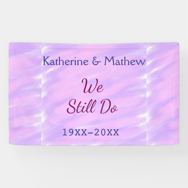 Banderoles Pastel rose violet Vow renouvellement anniversaire (Horizontal)
