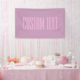 Banderoles Pastel Violet & Rose Clair   Texte Moderne Éditabl