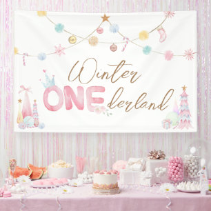Banderoles Pastel Winter Onederland Premier anniversaire
