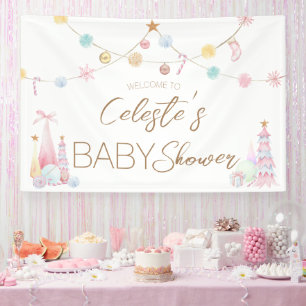 Banderoles Pastel Winter Wonderland Baby shower Bienvenue