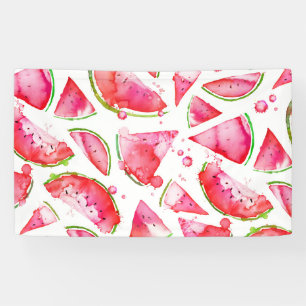 Banderoles Pastèque à l'aquarelle 1