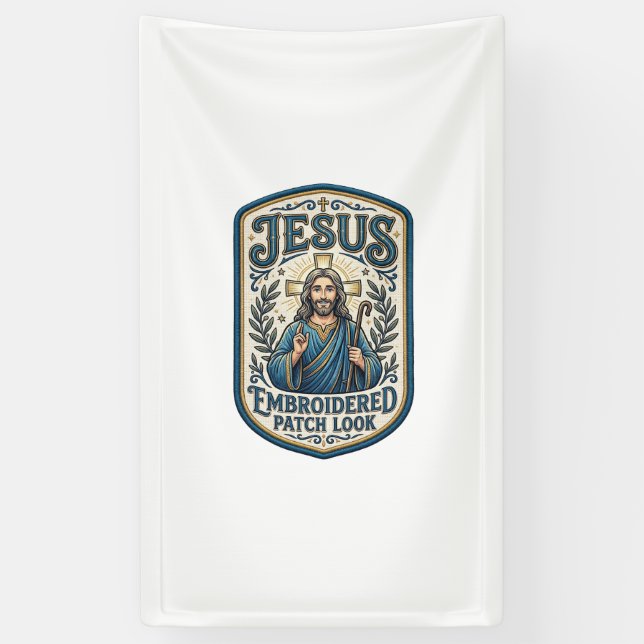 Banderoles Patch brodé Jésus Regardez Patch brodé Jésus (Vertical)