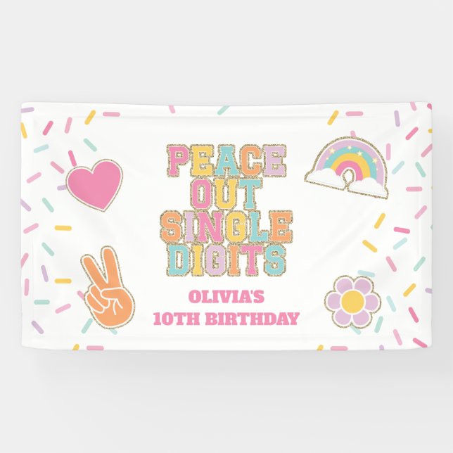 Banderoles Patch Prépa Bonjour Double Chiffres 10e Anniversai (Horizontal)