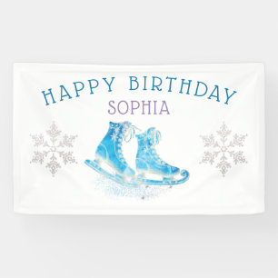 Banderoles Patinage sur glace Joyeux anniversaire Personnalis