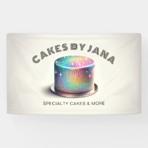 Banderoles Pâtisserie Fausse Glitter Arc-en-ciel Holographiqu