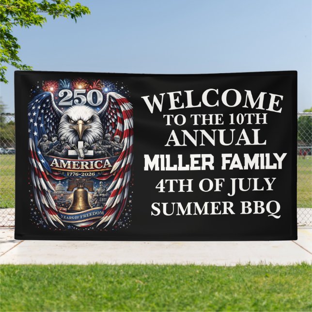 Banderoles Patriotic America 250 Eagle Banner  (Dehors)