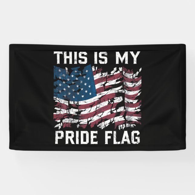 Banderoles Patriotic American This Is My Pride Flag USA (Horizontal)
