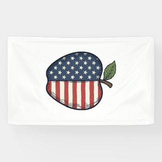 Banderoles Patriotic Apple Vintage Engraving Vector Design_1