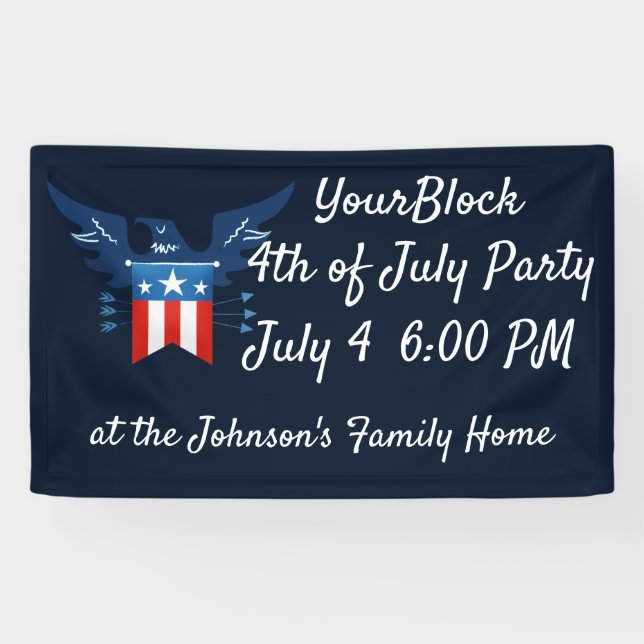 Banderoles Patriotique américain de l'aigle et du drapeau (Horizontal)