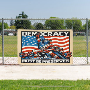 Banderoles Patriotique Démocratie Harris Red White Blu Drapea