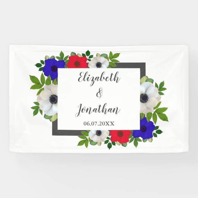 Banderoles Patriotique Panda Anemone Mariage (Horizontal)