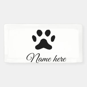 Banderoles Patte de chien noire ajouter un nom de compagnie t