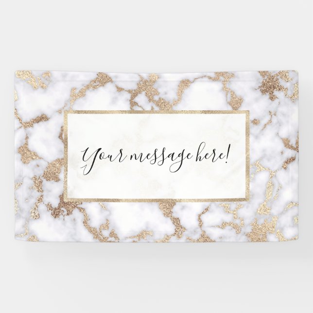 Banderoles Pattern de Chic White Gold Foil (Horizontal)