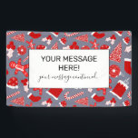 Banderoles Patters de Christmas<br><div class="desc">Ce motif de Noël mignon et simple est parfait pour l'ambiance festive et amusante. Il présente des illustrations dessinées à la main d'une cheminée enneigée, le stockage, l'ornement, les baies saintes, les feuilles de lierre, le sapin de Noël, le sucre de canne, le casquette de pain d'épice et le Père...</div>