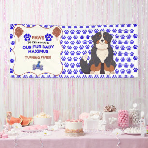 Banderoles Pattes bleues Garçon Fête d'anniversaire Adoption 