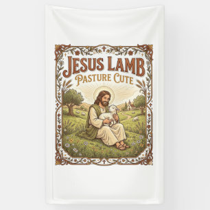 Banderoles Pâturage de Jésus agneau Mignon Pâturage de Jésus
