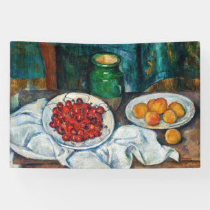 Banderoles Paul Cezanne - Nature morte aux cerises et aux pêc