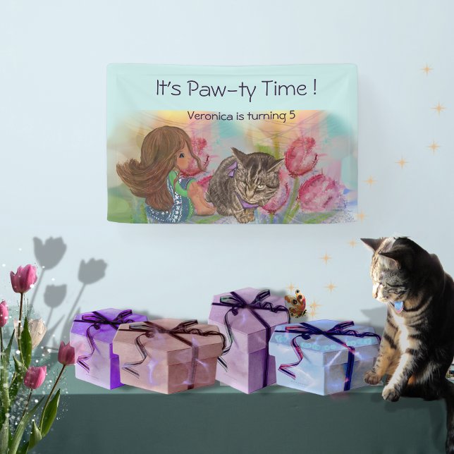 Banderoles Paw time Anniversaire de bienvenue (Paw-ty time Birthday welcome banner)