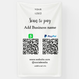 Banderoles Paypal Cashapp numérisation pour payer QR ajouter