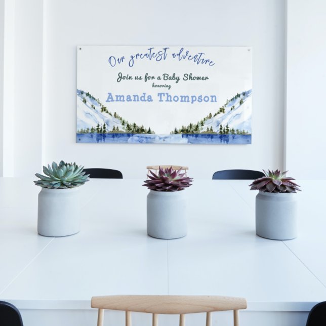 Banderoles Paysage hivernal moderne Notre plus grande aventur (Créateur téléchargé)