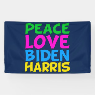 Banderoles Peace Love Biden Harris