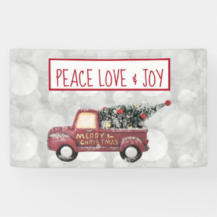 Banderoles Peace Love & Joy Toy Camion Joyeux Noël