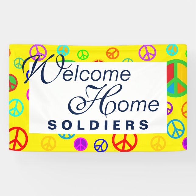 Banderoles PEACE - motif plat multicolore + votre backgr. (Horizontal)