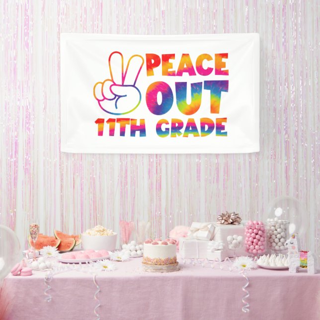 Banderoles Peace Out 11e année Teinture à tarte 11e année (Fête)
