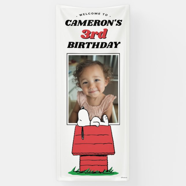 Banderoles Peanuts Snoopy Dog House Birthday Banner (Vertical)