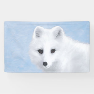 Banderoles Peinture Arctic Fox - Art original de la faune