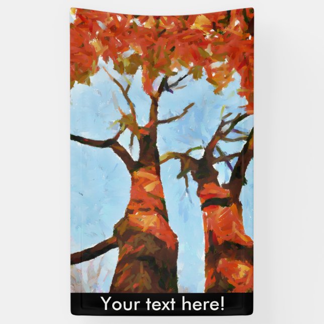 Banderoles Peinture d'arbres d'automne (Vertical)