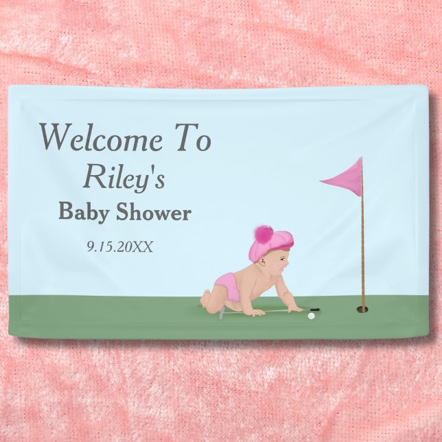 Banderoles Peinture de bébé fille de golf douce Caddy Bienven (Créateur téléchargé)