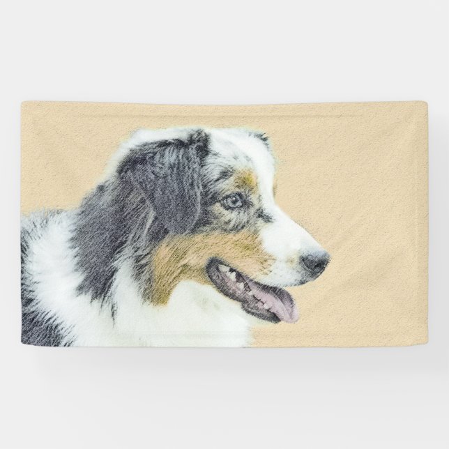 Banderoles Peinture de berger australien - Art original de ch (Horizontal)