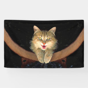 Banderoles Peinture de chat fou - Joli art de chat original