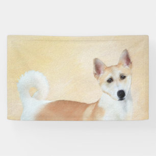 Banderoles Peinture de chien de Canaan - jolie art original d