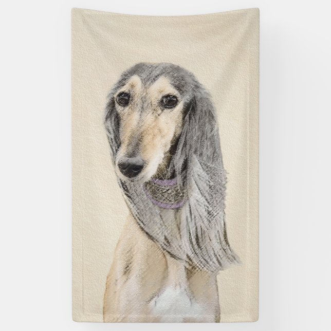 Banderoles Peinture de Saluki (Faune) - Cute Original Chien A (Vertical)