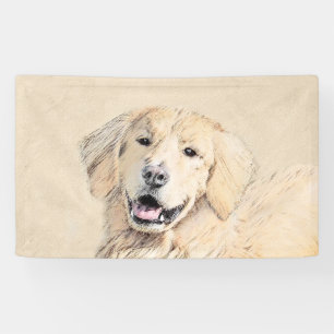 Banderoles Peinture Golden Retriever - Joli art original chie