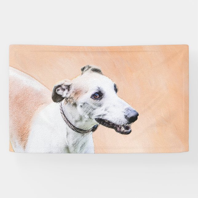Banderoles Peinture Greyhound - Cute Original Chien Art (Horizontal)