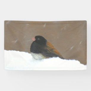 Banderoles Peinture Junco foncée - Art original pour oiseaux