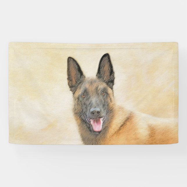 Banderoles Peinture Malinoise belge - Cute Original Chien Art (Horizontal)