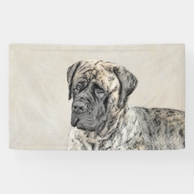 Banderoles Peinture mastiff anglaise (Brindle) - Dog Art (Horizontal)