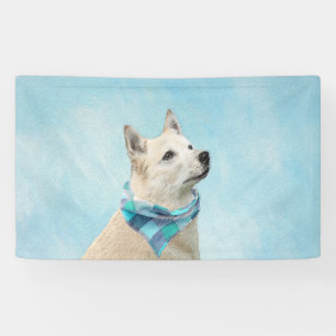 Banderoles Peinture norvégienne Buhund - jolie art original c