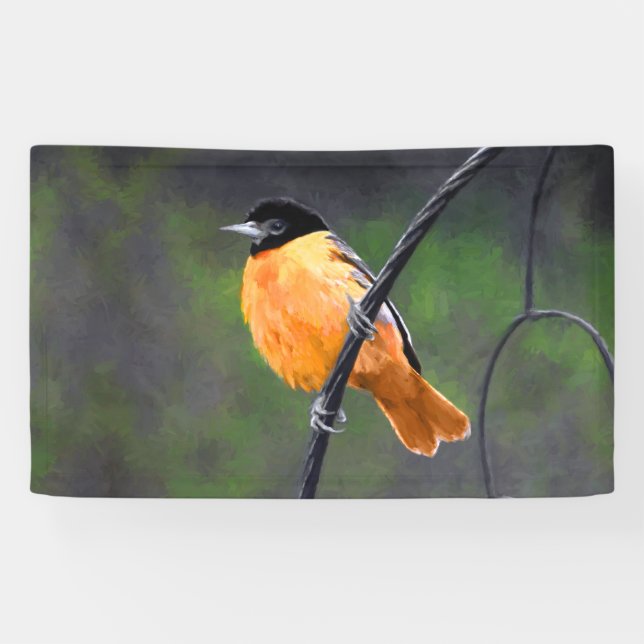 Banderoles Peinture Oriole - Art Oiseau Original (Horizontal)