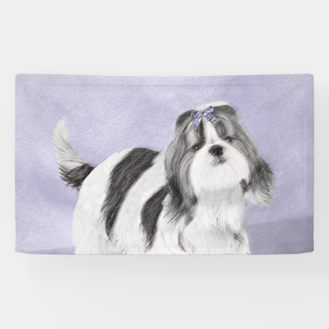 Banderoles Peinture Shih Tzu - Cute Original Chien Art (Horizontal)