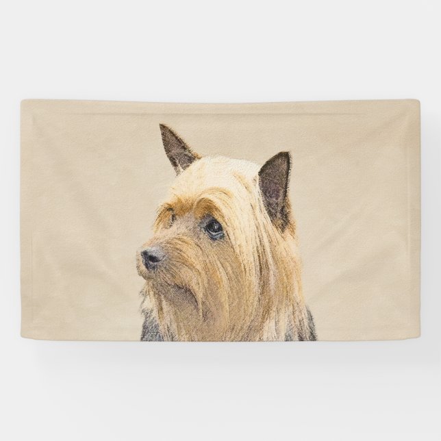 Banderoles Peinture Silky Terrier - Cute Original Chien Art (Horizontal)